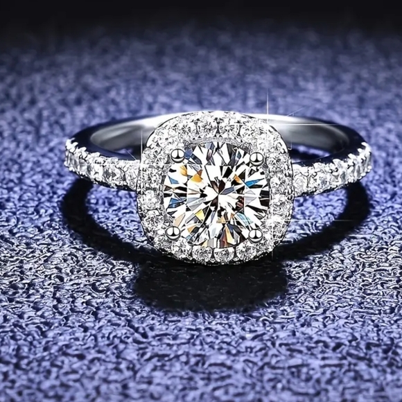 Moissanite Jewelry - Gorgeous 3ct Certified Lab Diamond Halo Pave' Ring